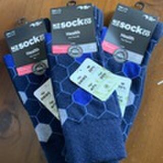 Bee socks navy hexagonal