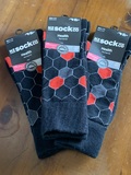 Bee socks black hexagonal